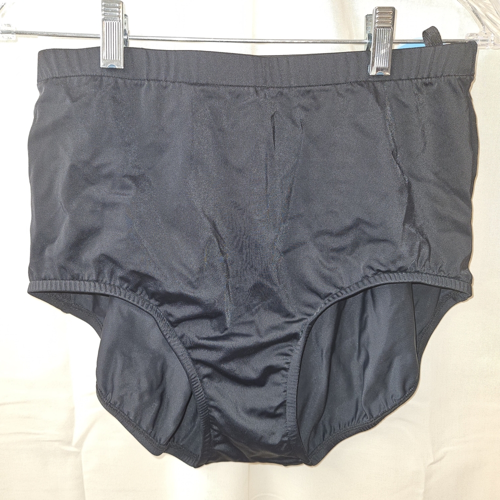 Swim Solutions Solid Black High-Waist Bikini Briefs